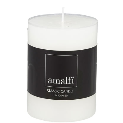 Amalfi Classic Unscented Pillar Candle White 7.5x7.5x10cm