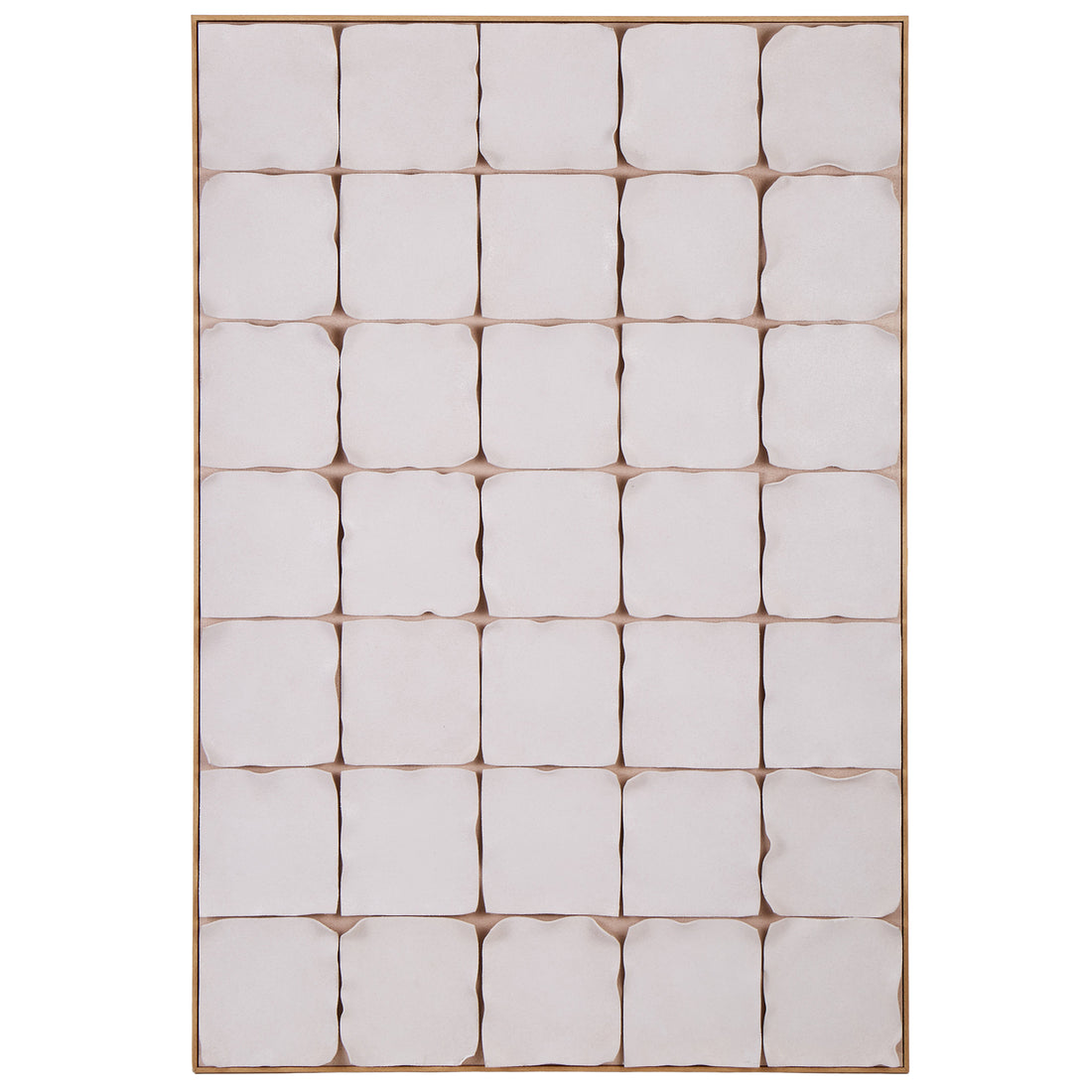 Amalfi Gingham Tile Hand Painted Wall Art Multi-Coloured