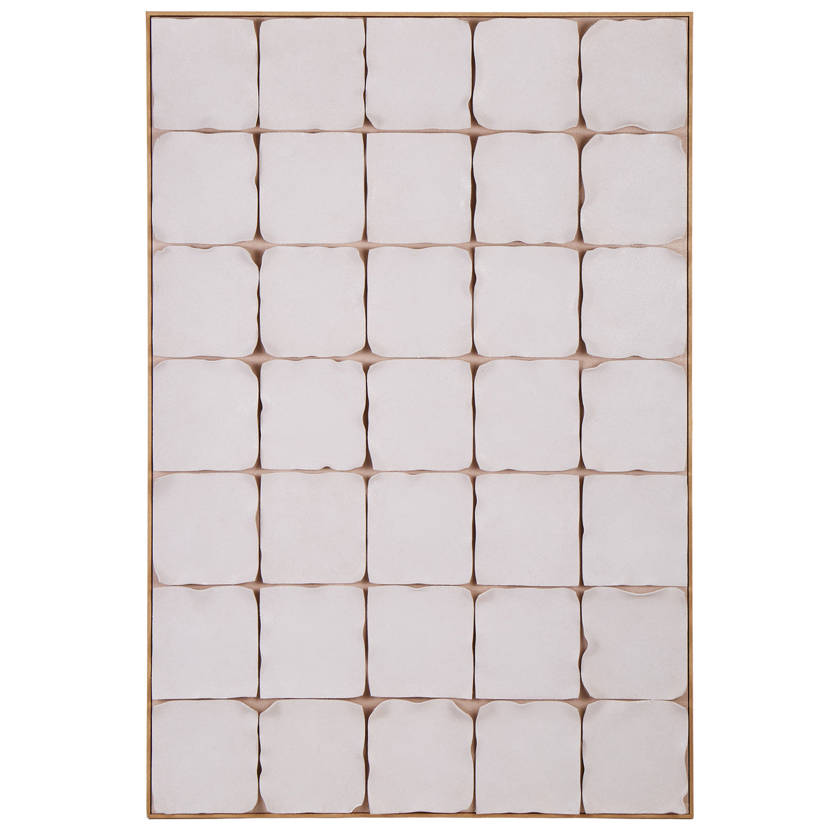 Amalfi Gingham Tile Hand Painted Wall Art Multi-Coloured