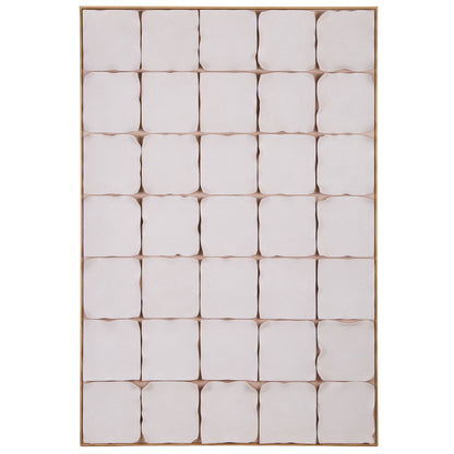Amalfi Gingham Tile Hand Painted Wall Art Multi-Coloured