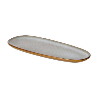 Davis &amp; Waddell Rafe Oval Platter Grey &amp; Brown