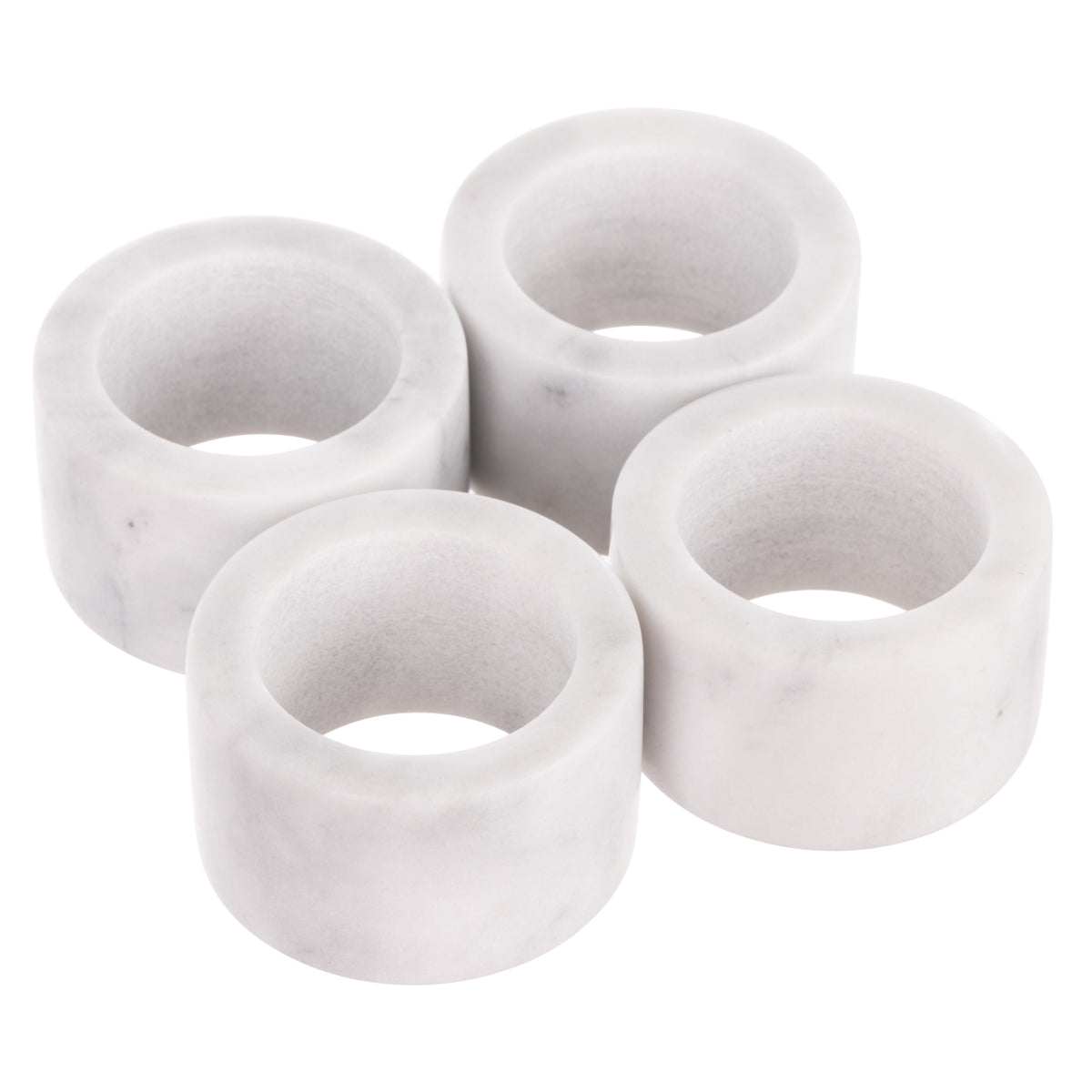 Davis &amp; Waddell Nuvolo Marble Napkin Rings 4pcs Set White Grey