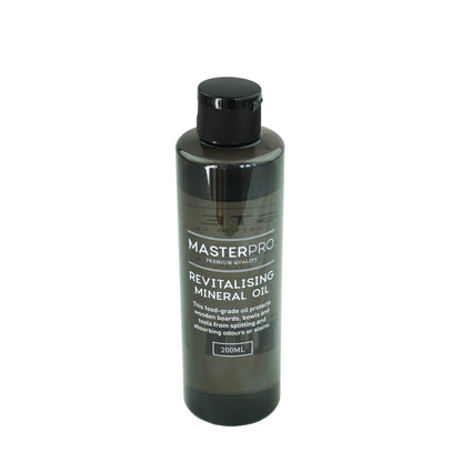 MasterPro Food Grade Revitalising Mineral Oil Clear &amp; Black 200ml