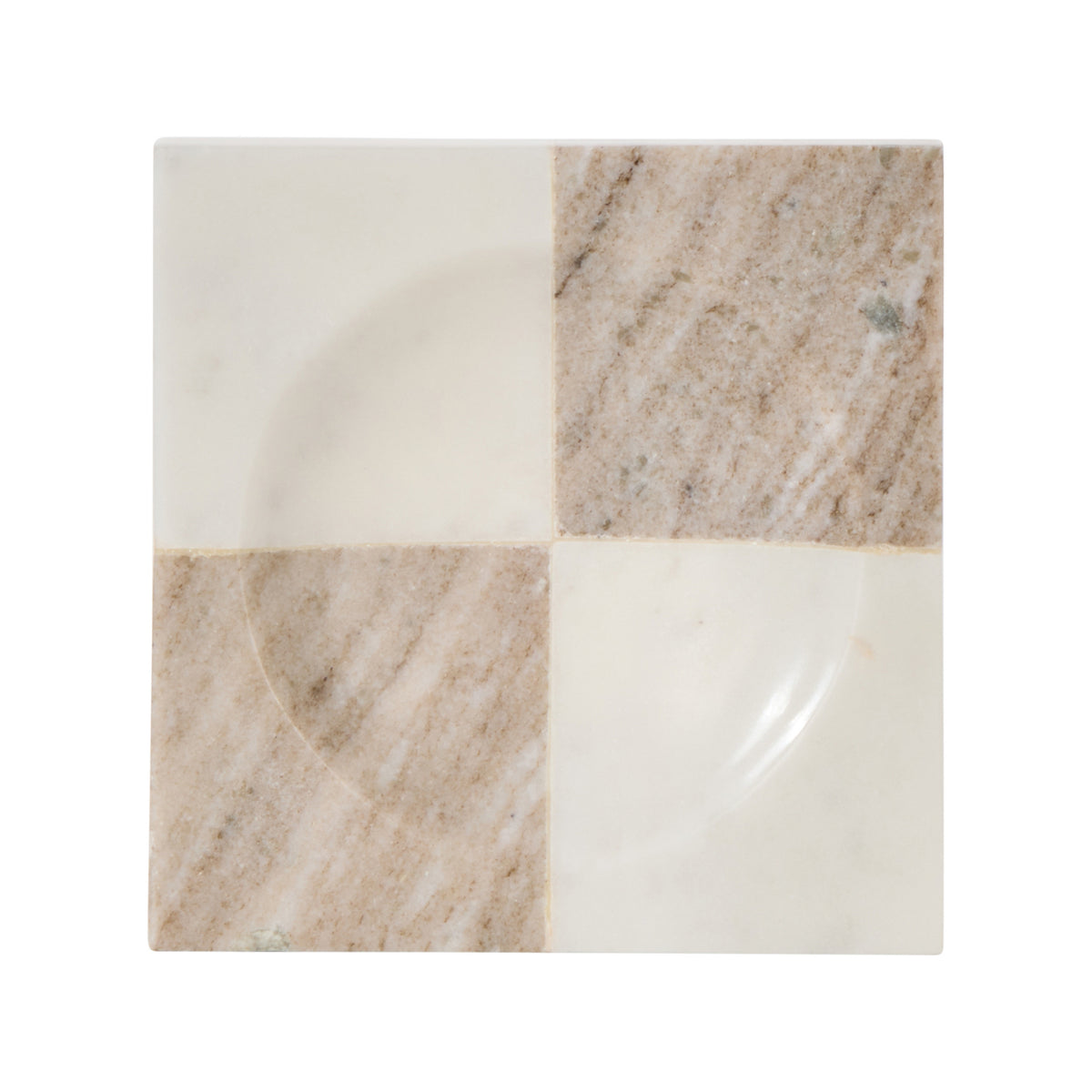 Amalfi Sachi Check Dish White &amp; Beige