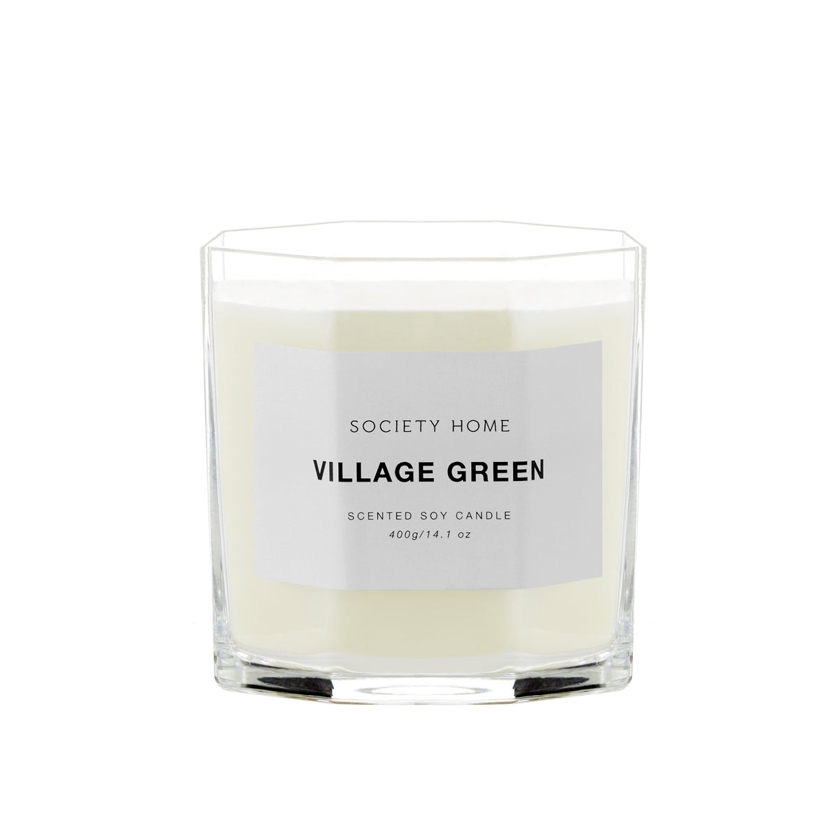 Society Home Village Green Scented Soy Candle 400g White