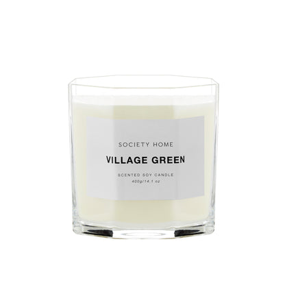 Society Home Village Green Scented Soy Candle 400g White