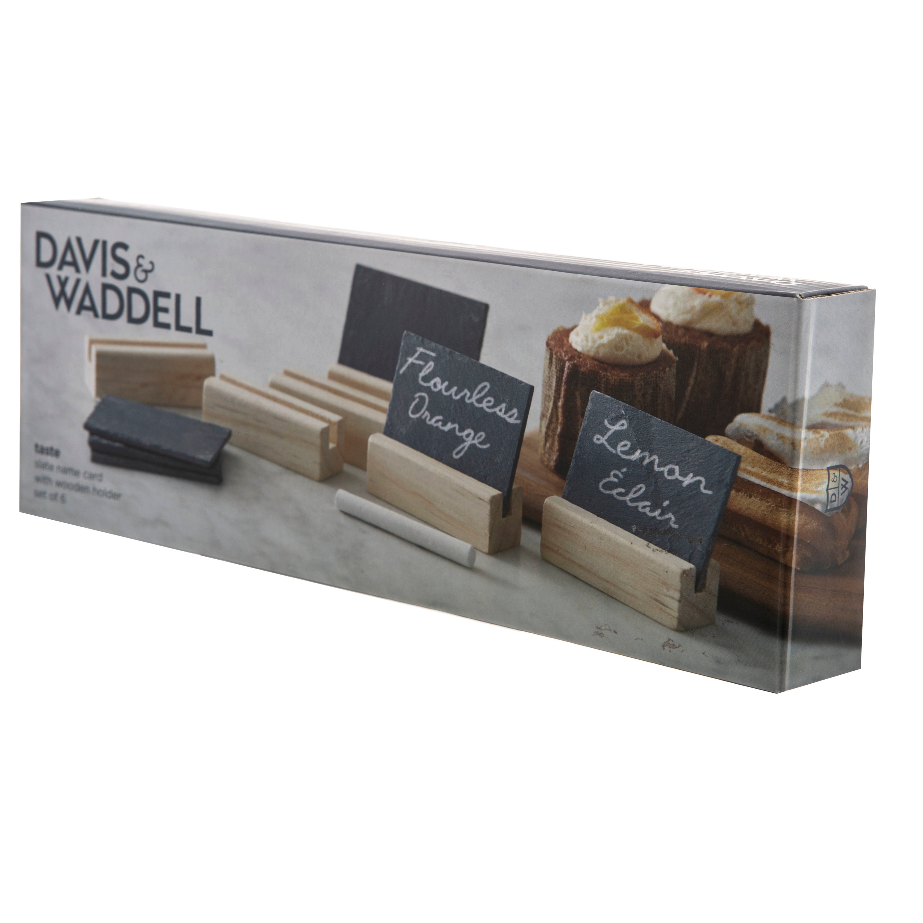 Davis &amp; Waddell Slate and Wood Name Card 7pcs Set Multi-Coloured