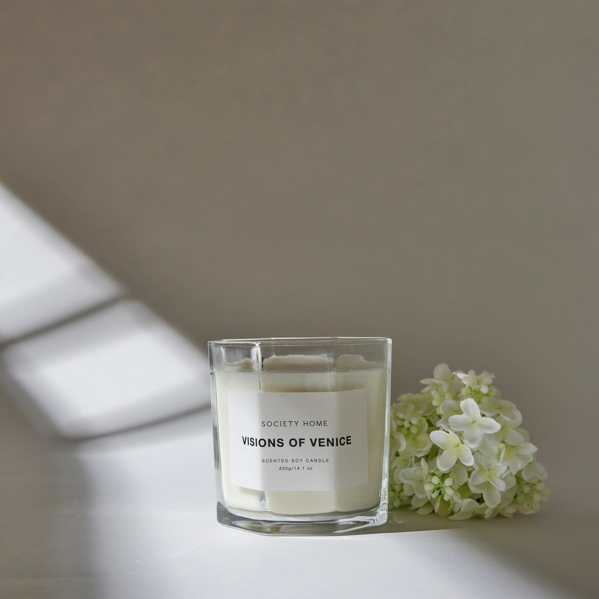 Society Home Visions of Venice Scented Soy Candle 400g White
