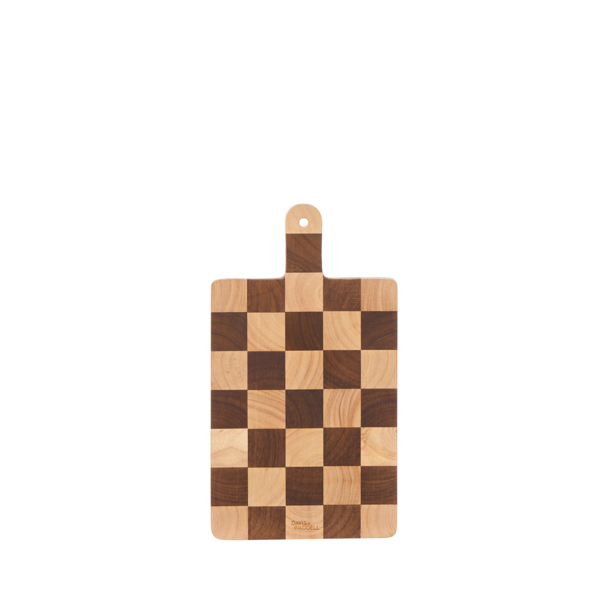 Davis &amp; Waddell Hudson Acacia Wood Checkerboard Serving Board with Handle Natural