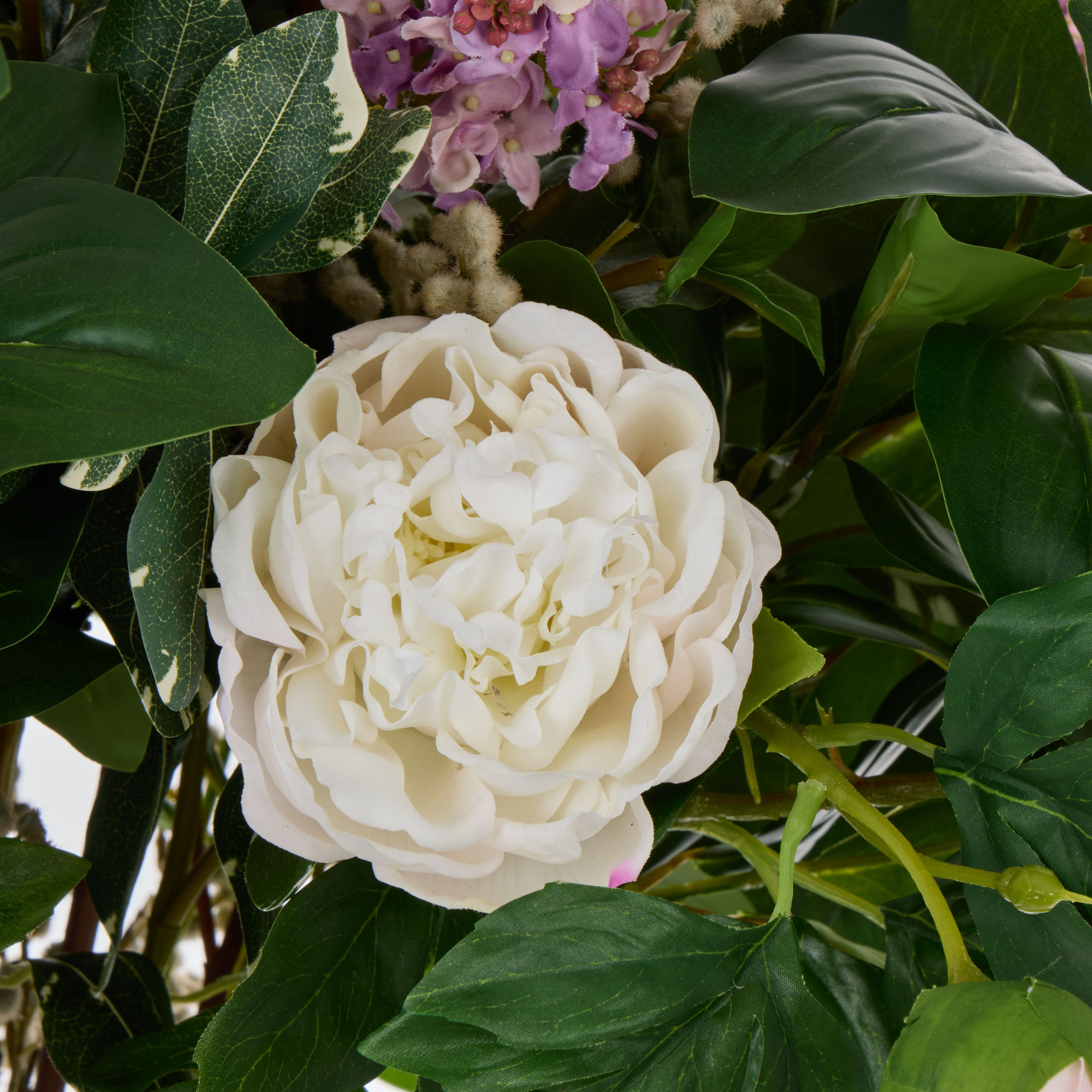Faux Lilac Peony Garden Mix - Cindy Vase | Purple -  88cm