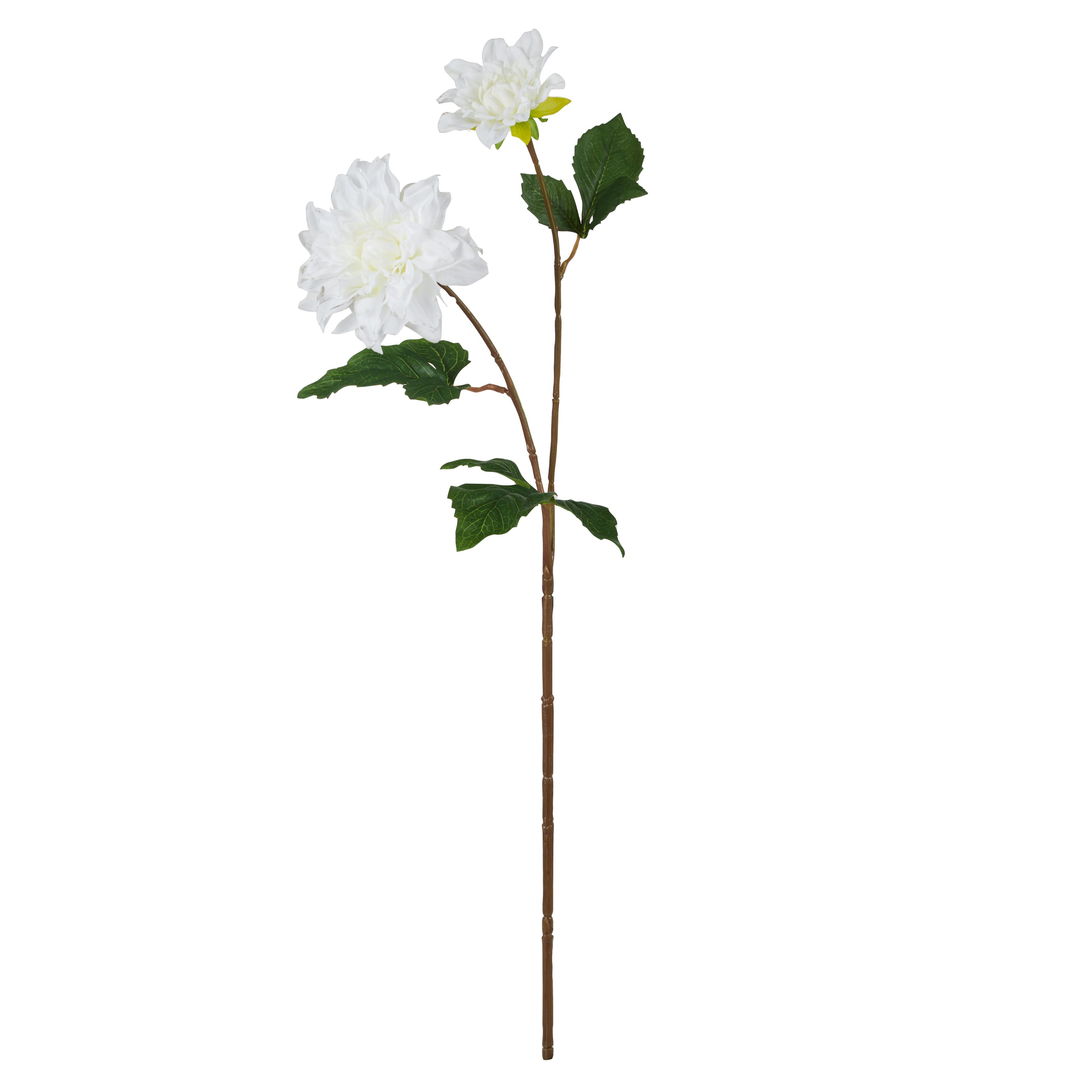 Faux Dahlia Bud Stem | White - 60cm
