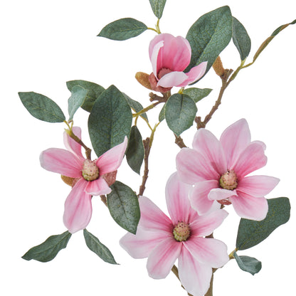 Faux Mini Magnolia Stem | Pink - 46cm