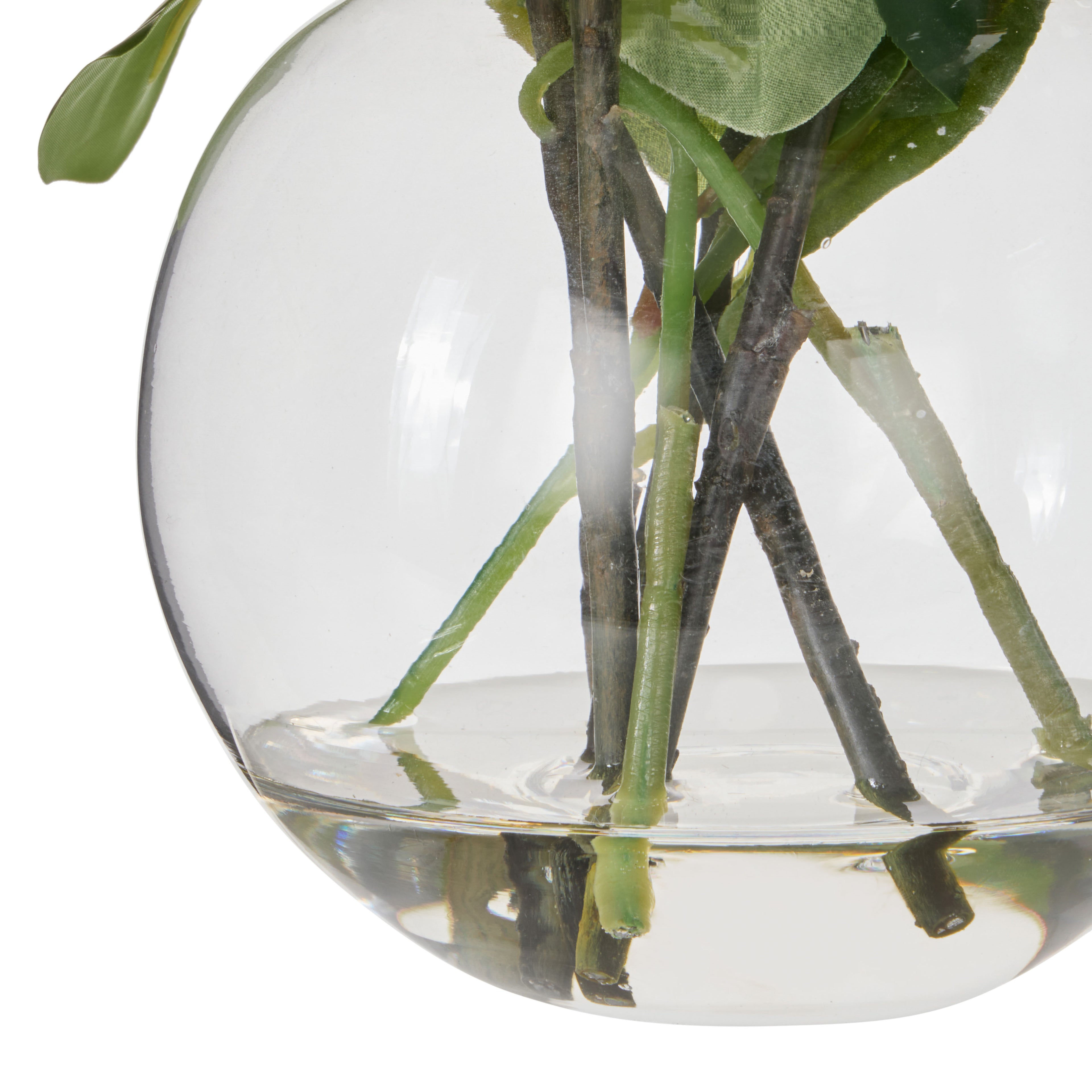 Faux Lilac Garden Mix - Sphere Vase | White -  30cm