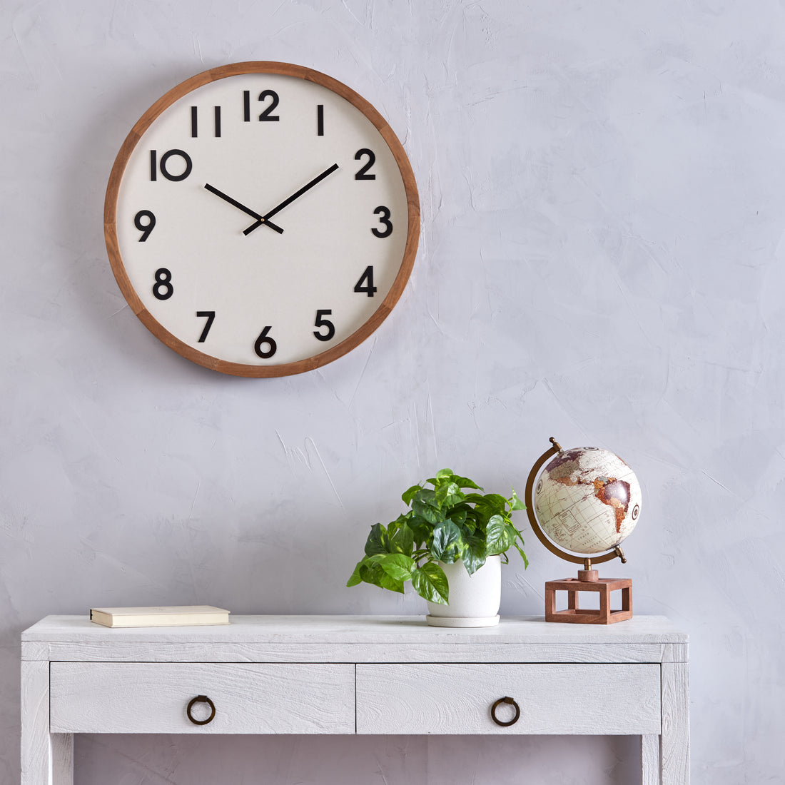 Amalfi Leonard Wall Clock Brown &amp; White