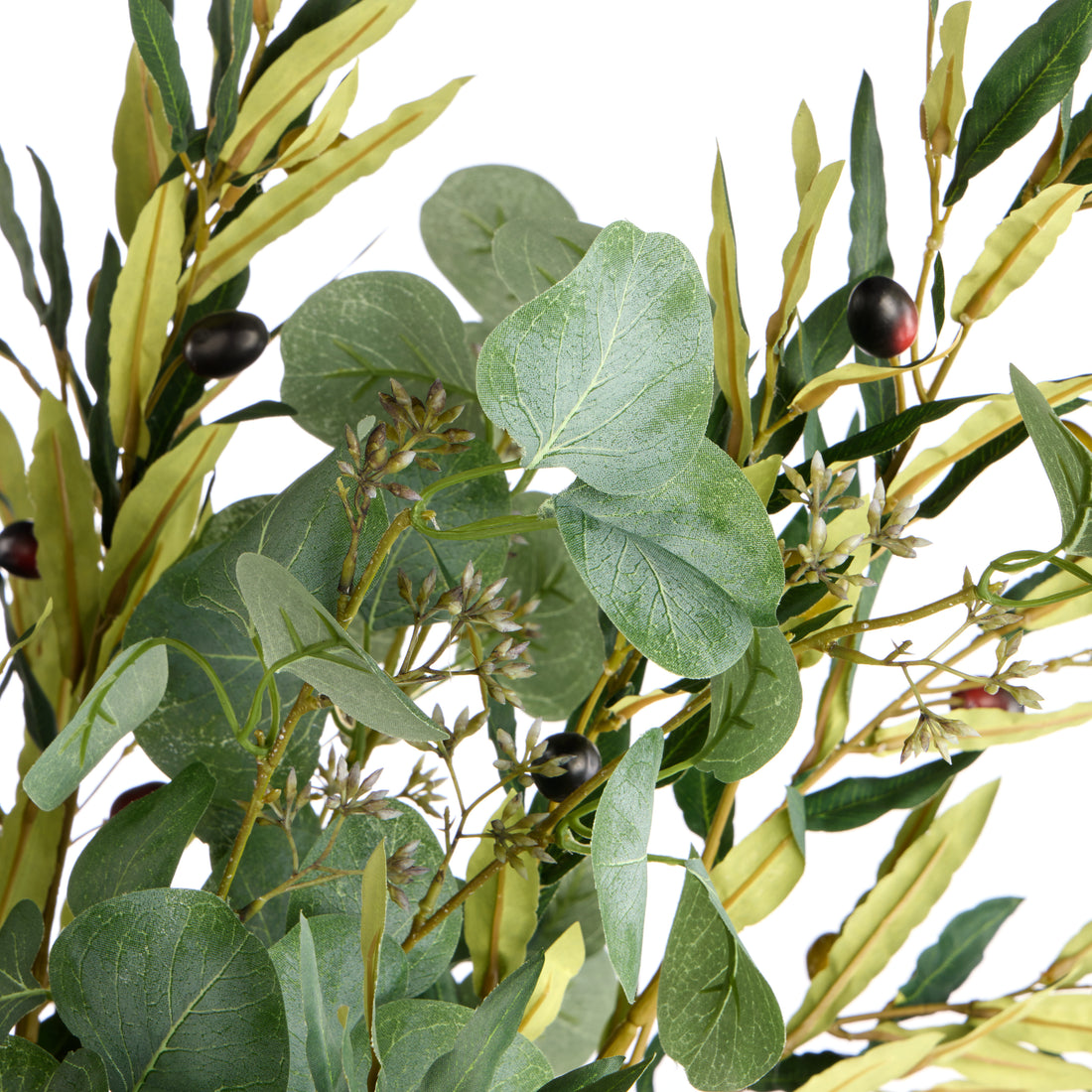 Faux Olive Eucalyptus Mix Arrangement - Alana Vase