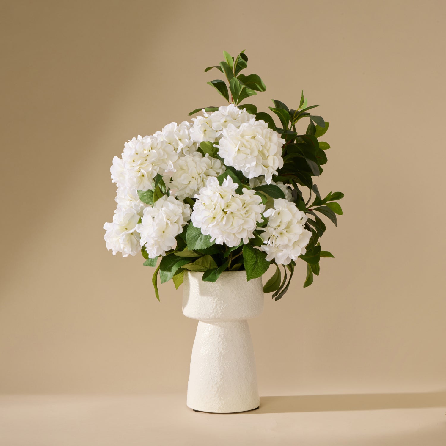 Faux Hydrangea Mix - Kensington Planter| White - 78cm
