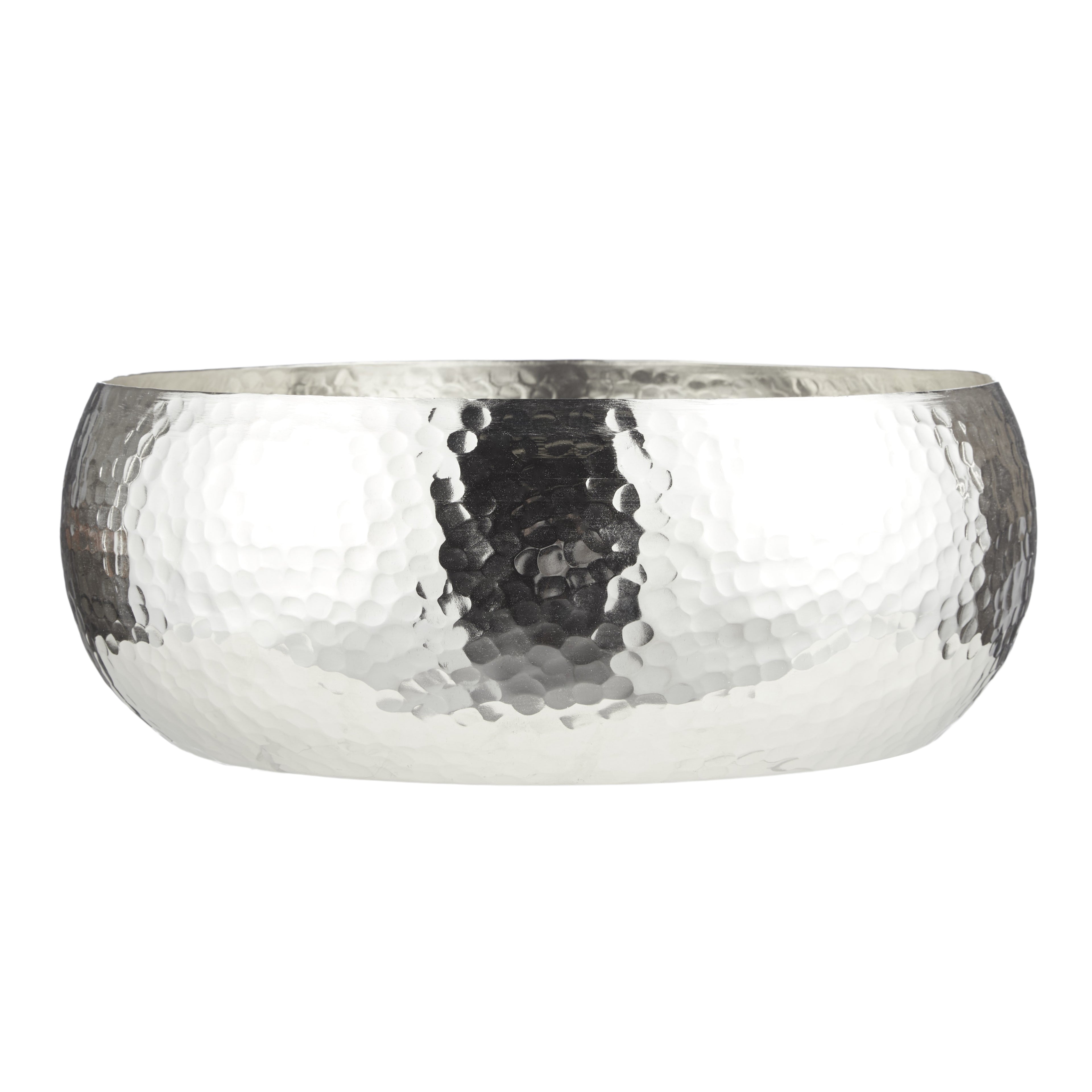 Rogue Pali Metal Bowl Planter Medium Silver