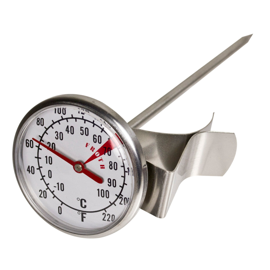 Davis &amp; Waddell Large Dial Milk Frothing Thermometer Stainless Steel &amp; Glass