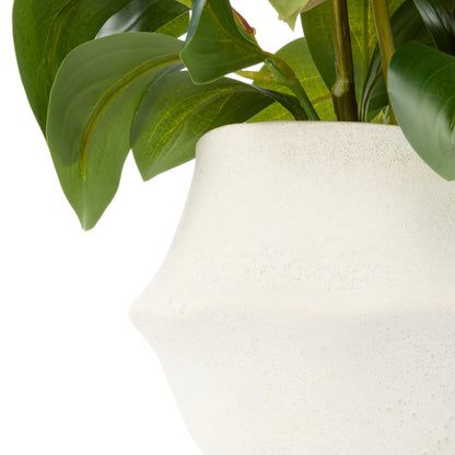 Faux Chinese Lantern Lush Leaf - Maliah Pot Wide | Green - 55cm