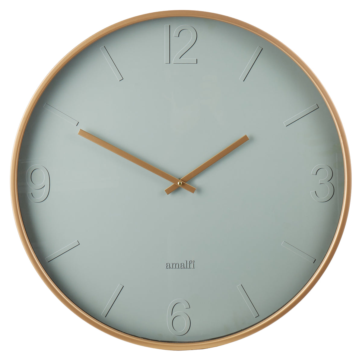 Amalfi Modern Green Wall Clock Pale Green &amp; Gold