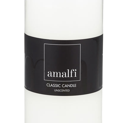 Amalfi Classic Unscented Pillar Candle White 7.5x7.5x15cm