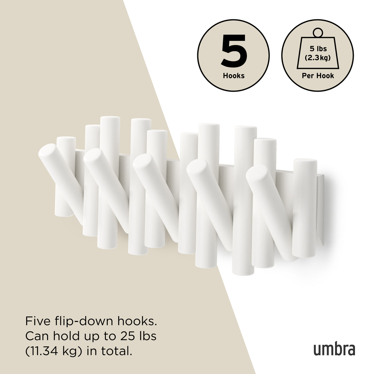 Umbra Picket Rail Hook White