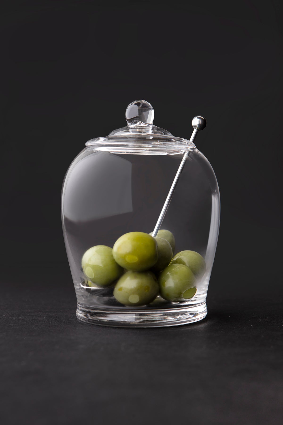 Davis &amp; Waddell Olive Jar with Spoon Clear &amp; Stainless Steel