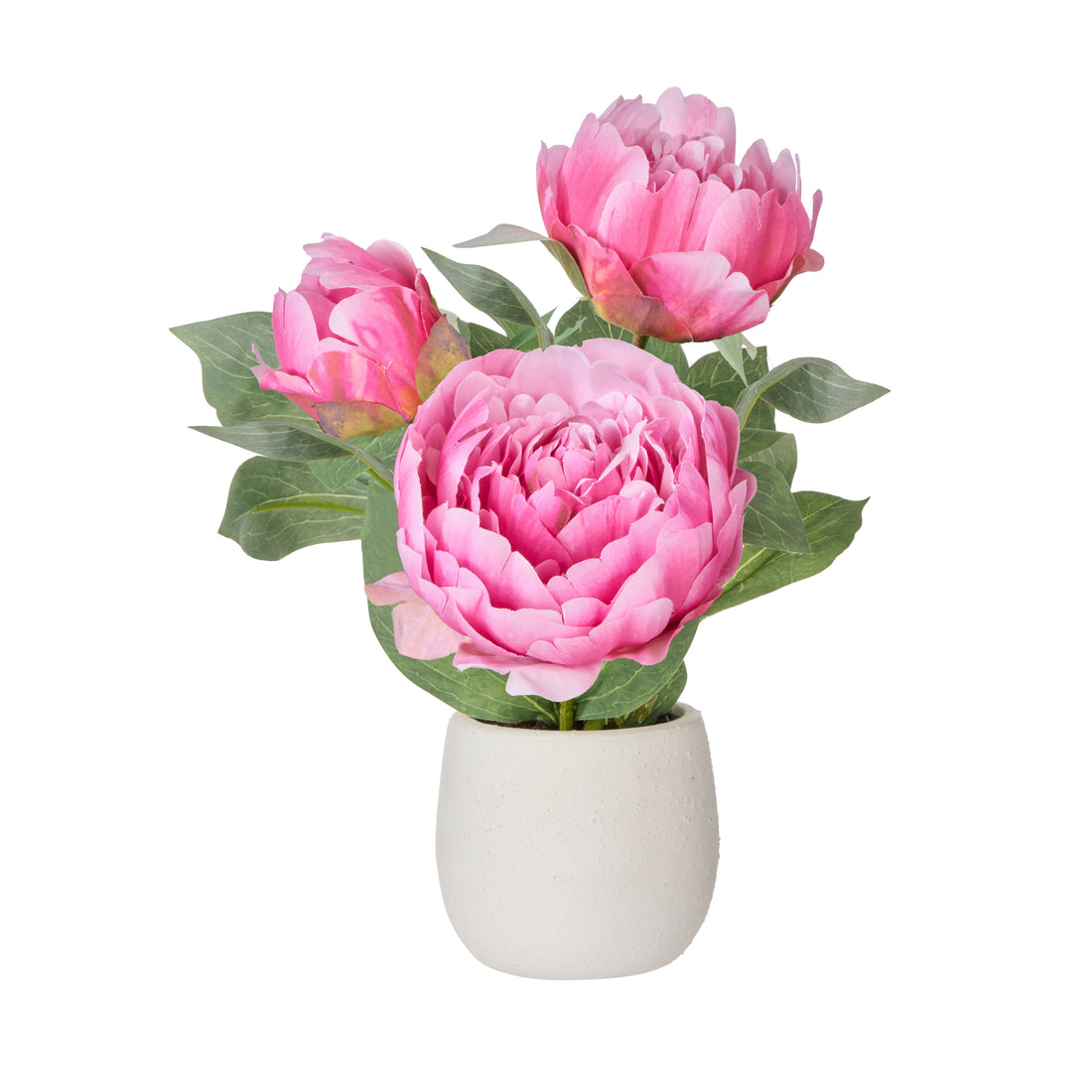 Faux Peony Plant -  Tub Pot | Dark Pink -  29cm