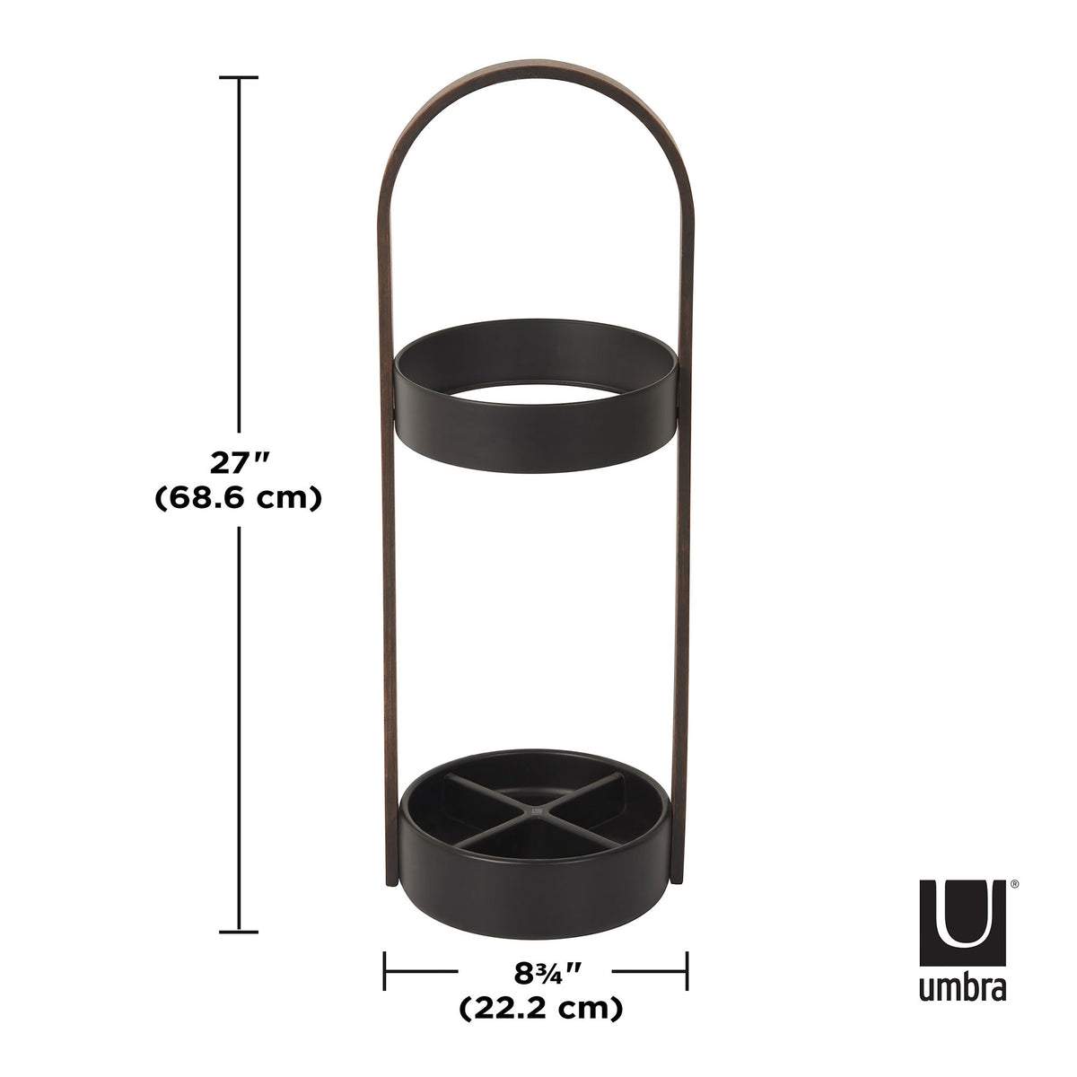 Umbra Bellwood Umbrella Stand Black &amp; Walnut