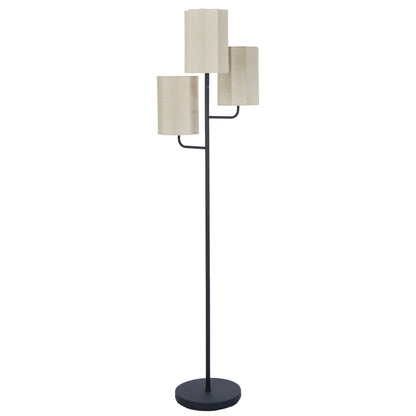 Amalfi Tiered Trio Shade Floor Lamp Black &amp; Natural