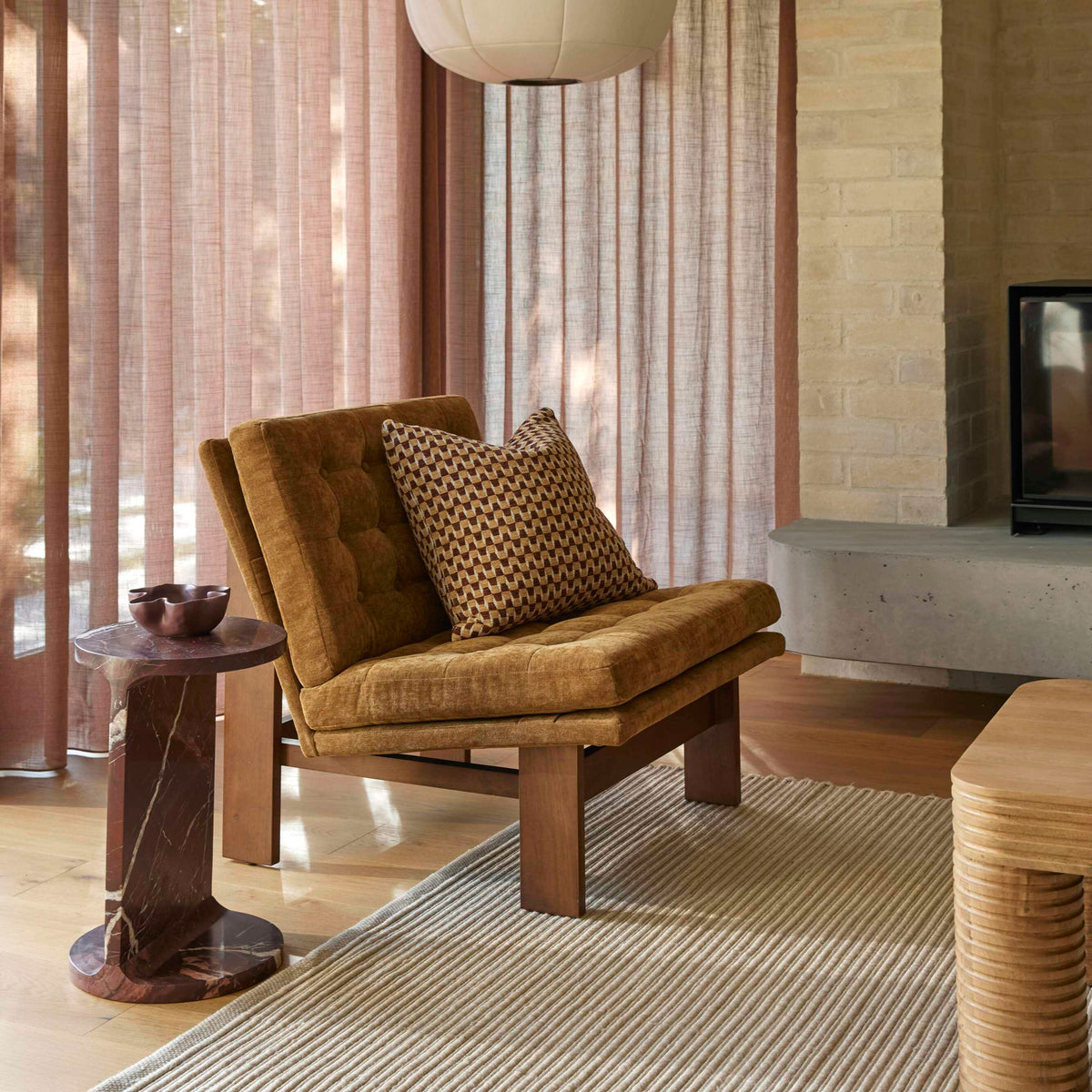 Amalfi Clark Cushion Brown &amp; Mustard