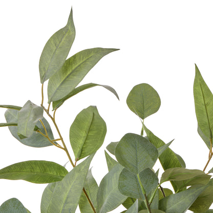 Faux Eucalyptus Mix - Grey Vase | Green -  55cm