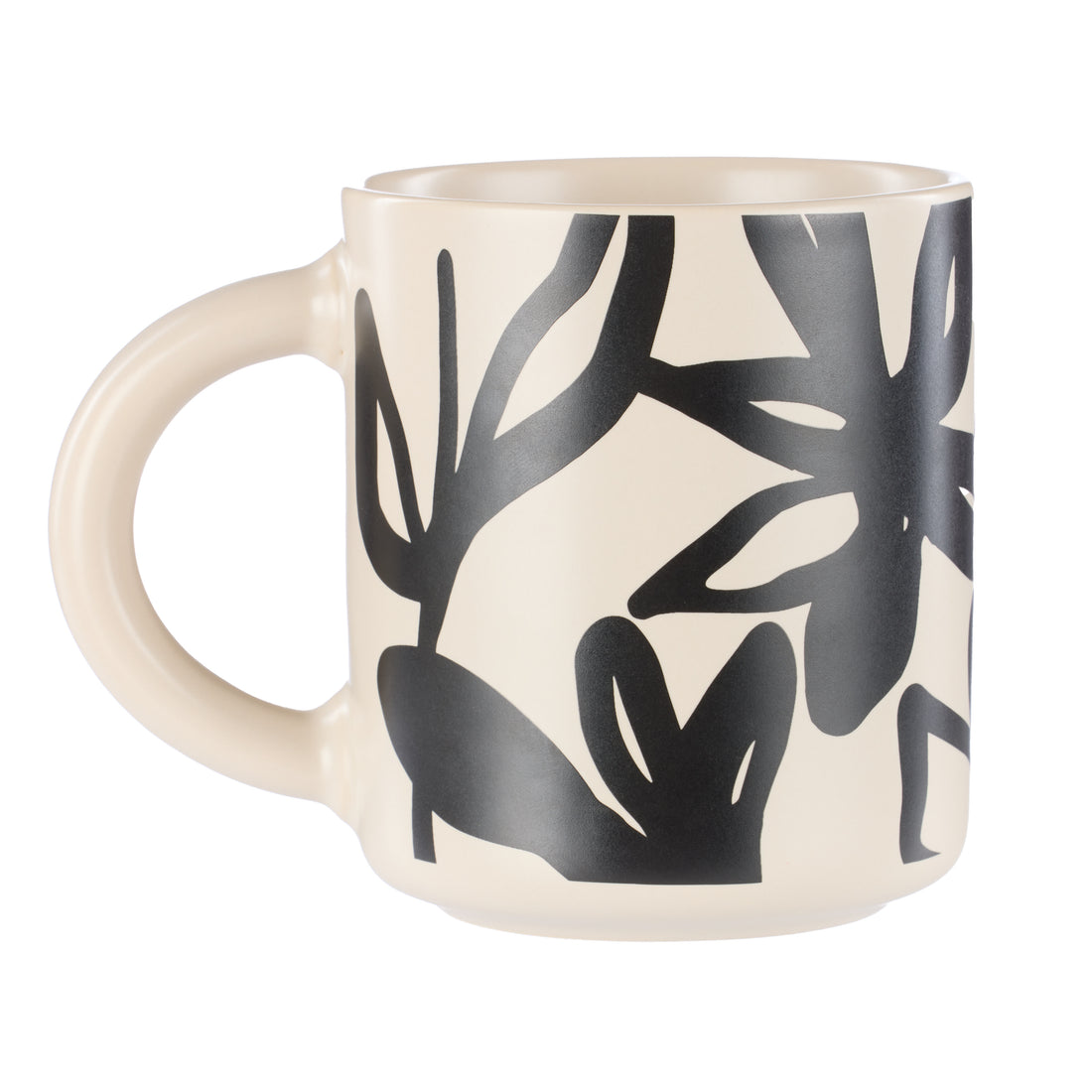 Leaf &amp; Bean Freya Mug &amp; Side Plate 2pcs Set Oat &amp; Black