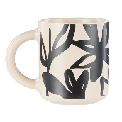Leaf &amp; Bean Freya Mug &amp; Side Plate 2pcs Set Oat &amp; Black