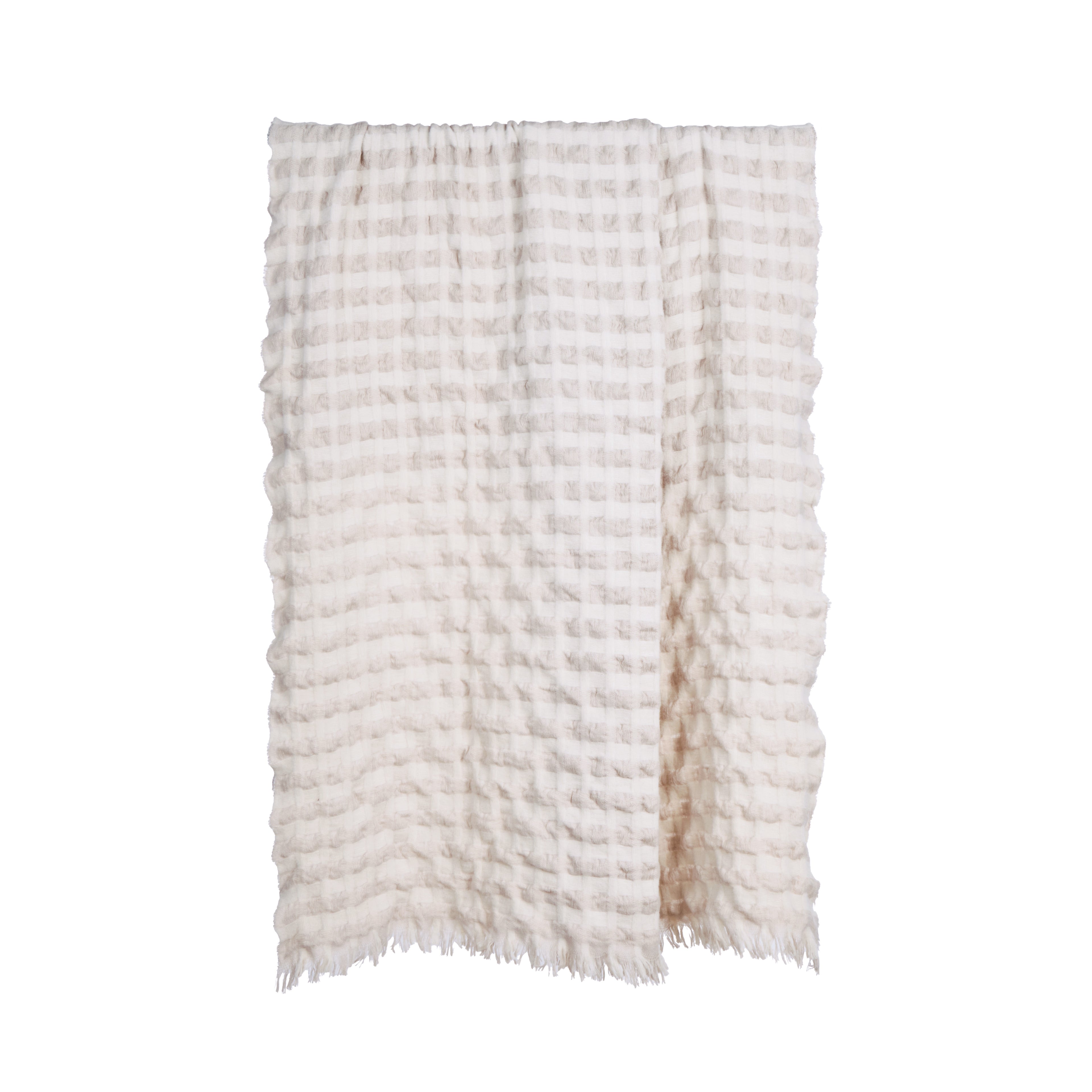 Amalfi Ridge Waffle Throw Ivory