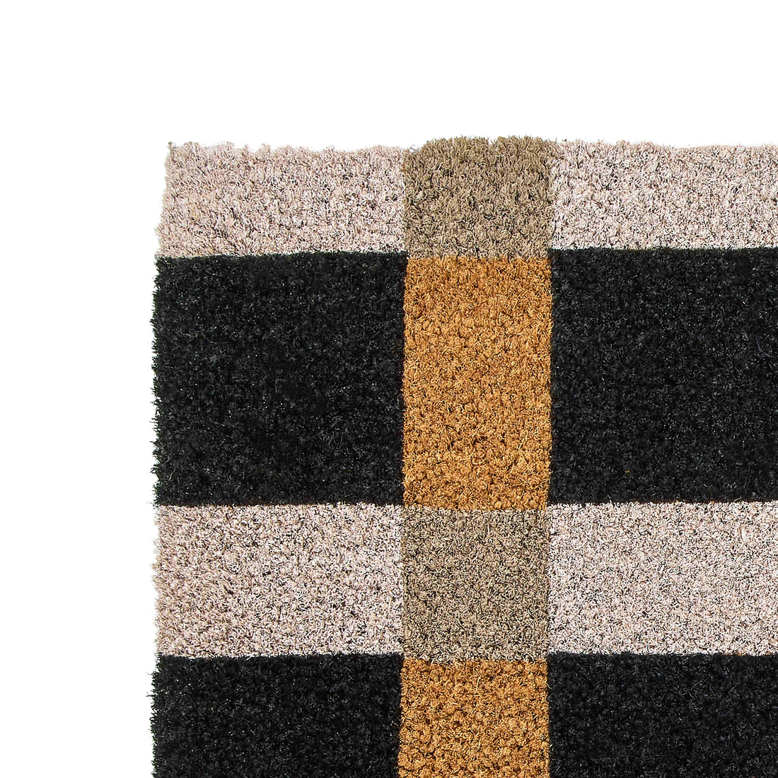 Rogue Coir Door Mat - Gingham -  Black