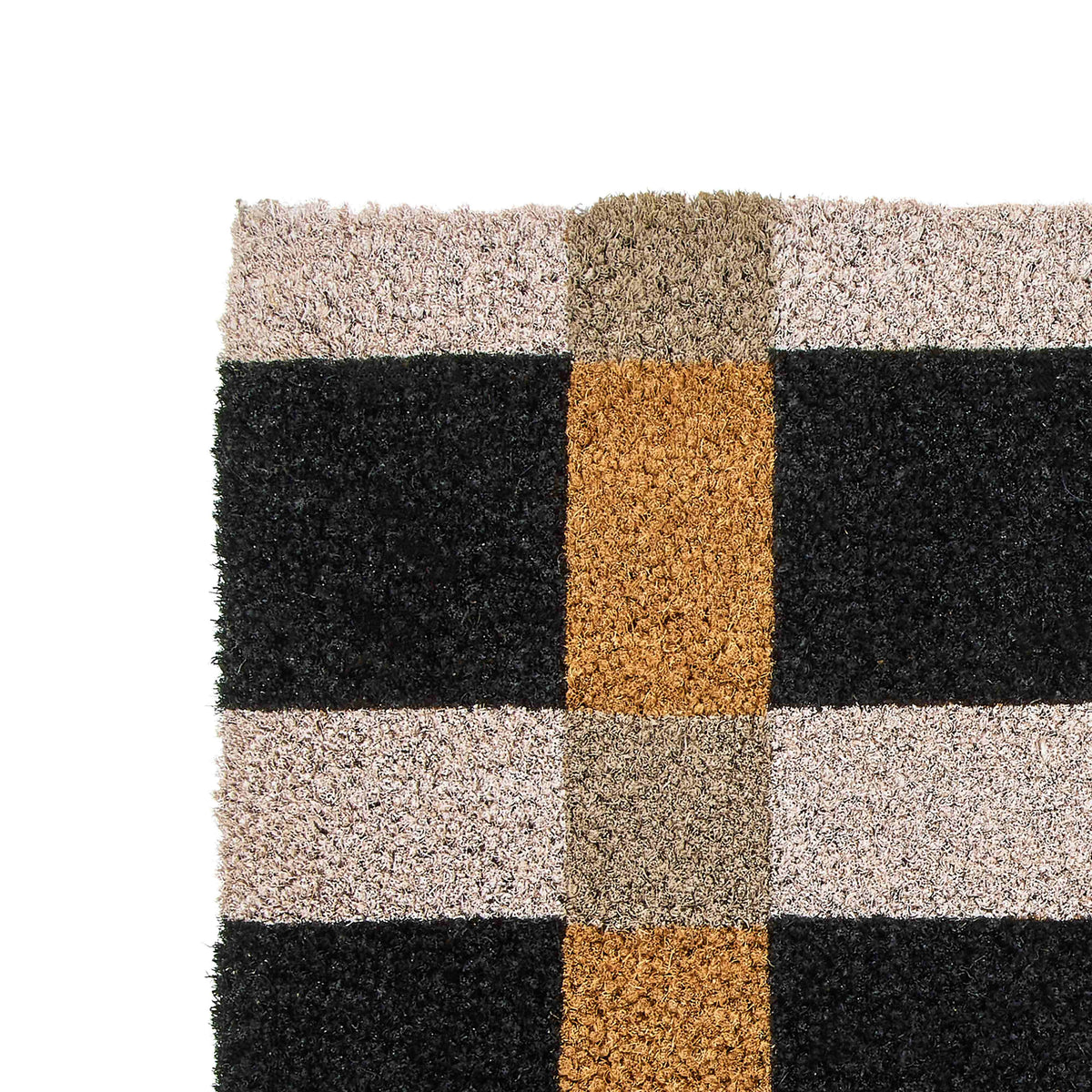 Rogue Coir Door Mat - Gingham -  Black