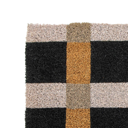 Rogue Coir Door Mat - Gingham -  Black