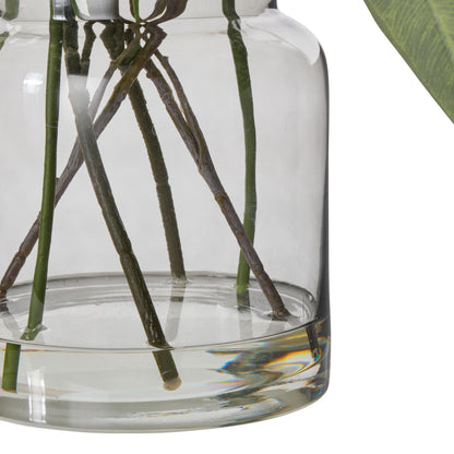 Faux Eucalyptus Mix - Grey Vase | Green -  55cm