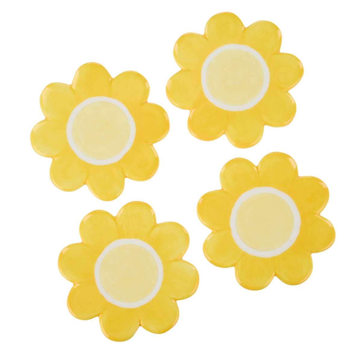 Emporium Posey Flower Coasters 4pcs Set Yellow
