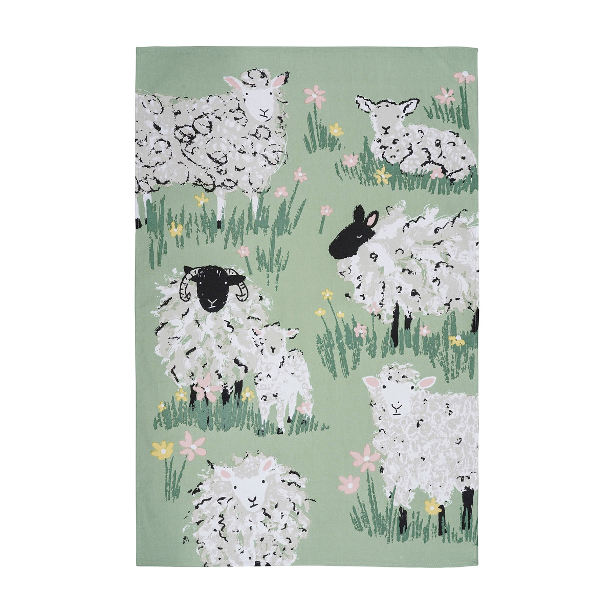Ulster Weavers Woolly Sheep Tea Towel Green