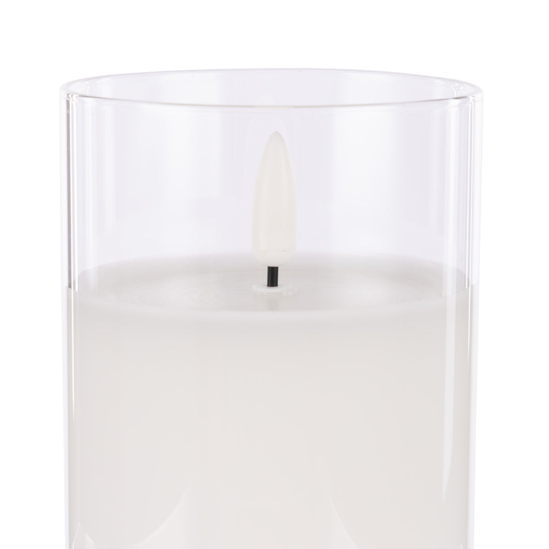 Clear Glass Unaflame LED Candle Set of 3 | 10cm