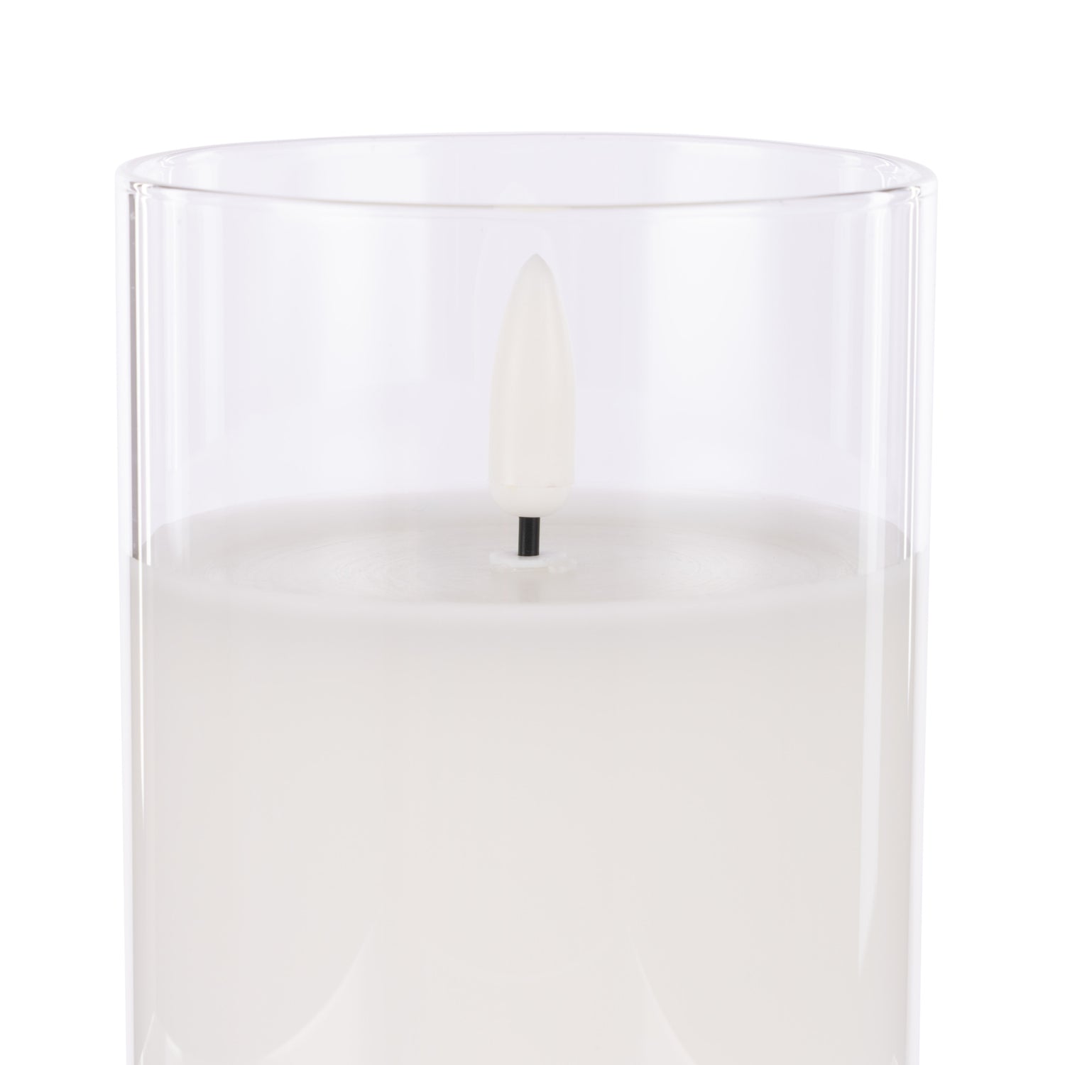 Clear Glass Unaflame LED Candle Set of 3 | 10cm