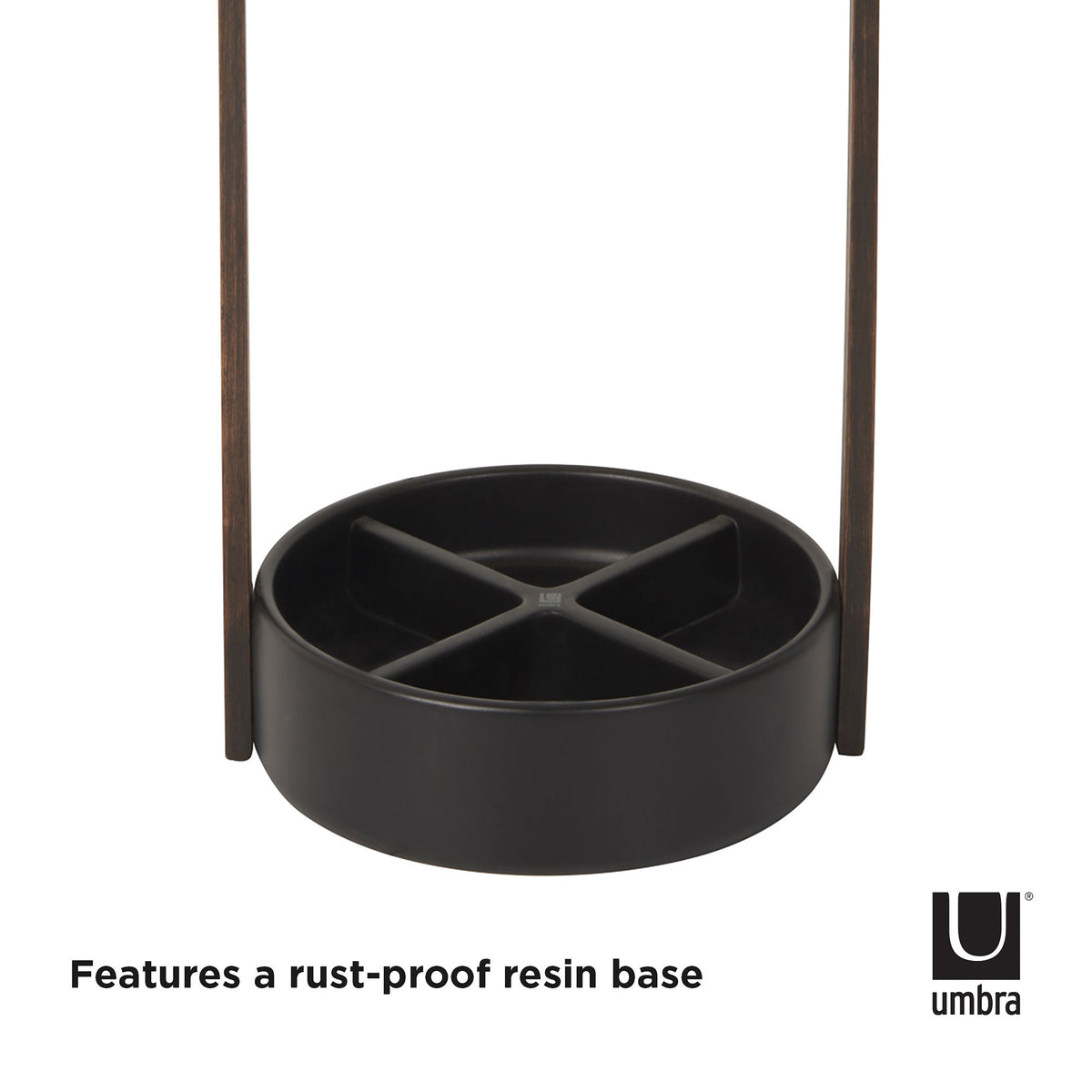 Umbra Bellwood Umbrella Stand Black &amp; Walnut