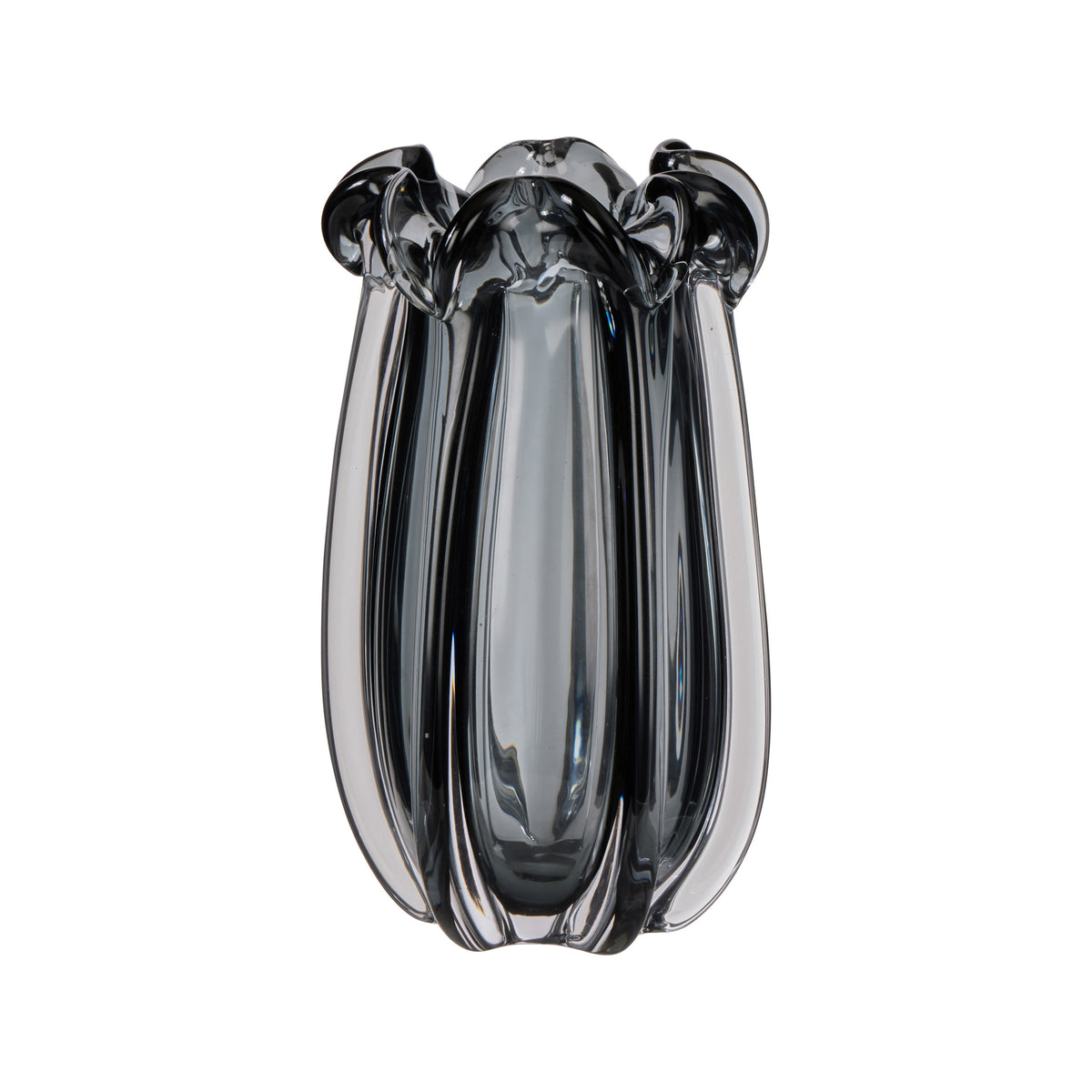 Amalfi Wavy Glass Vase Grey