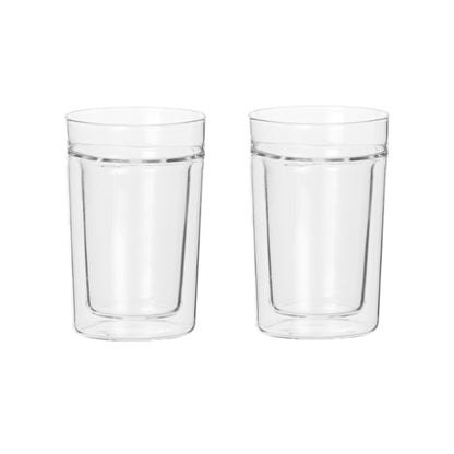 Leaf &amp; Bean 2pcs Set Double Wall &amp; Single Lip Glass Cup Clear