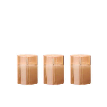 Amber Unaflame LED Candle Set of 3 | 10cm