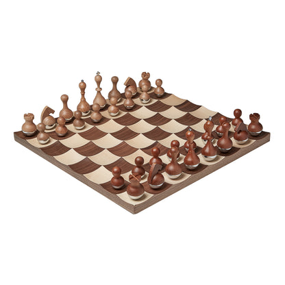 Umbra Wobble Chess Set Maple &amp; Walnut