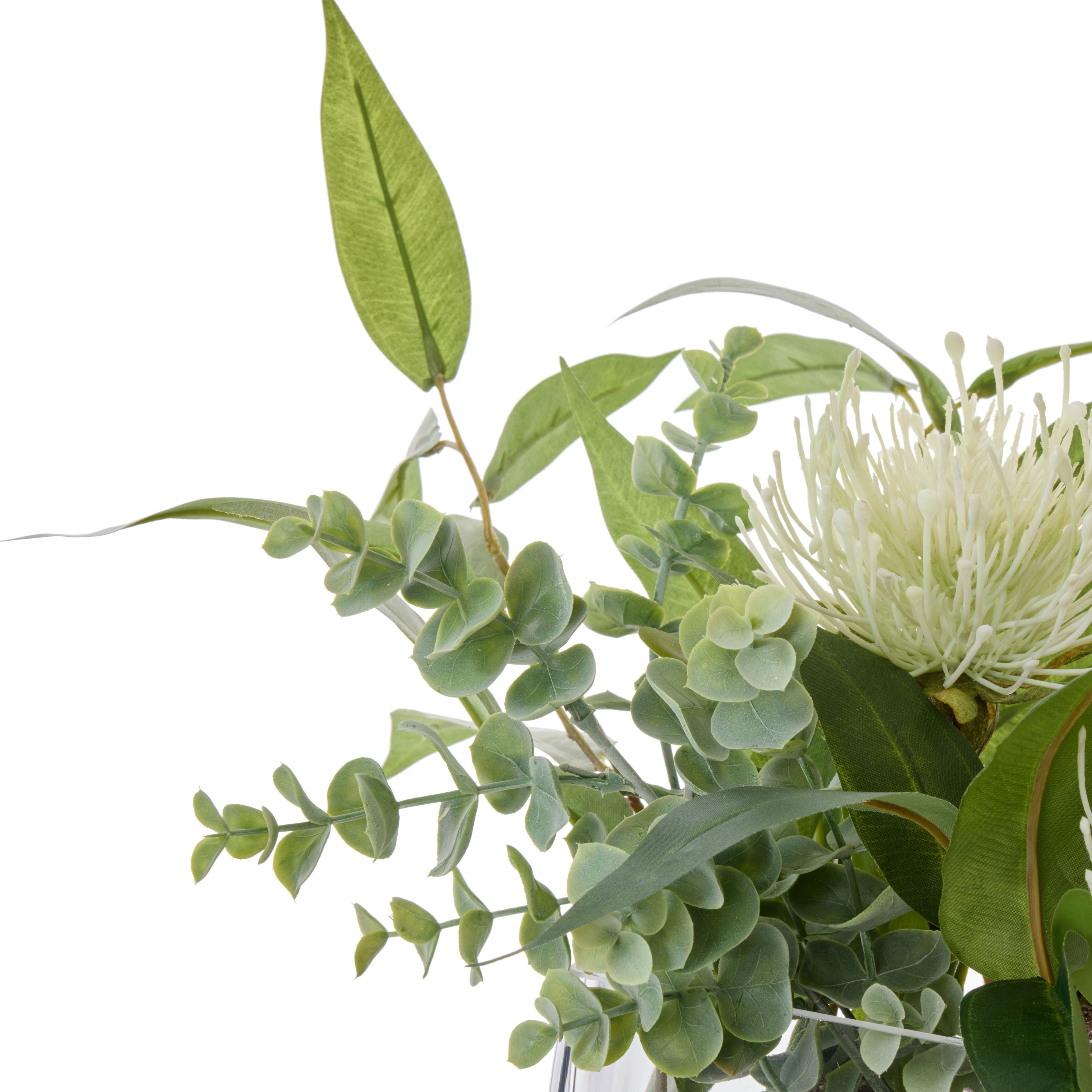 Faux Pincushion Eucalyptus - Esme Through Vase | Green -  31cm