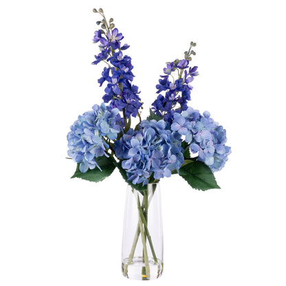 Faux Delphinium Mix - Alana Vase | Blue - 73cm